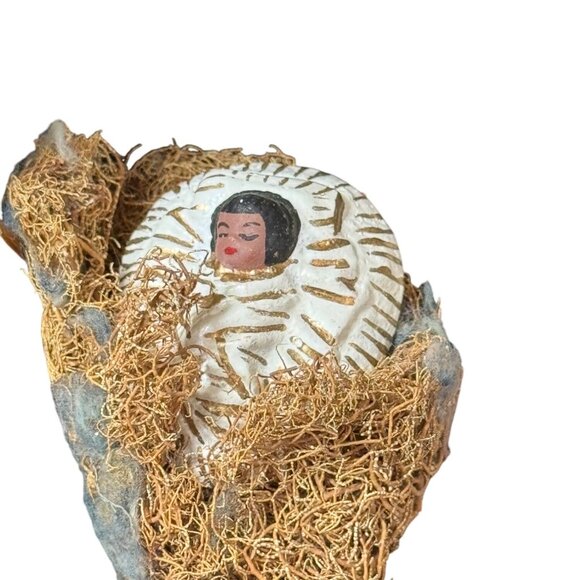 Hand-Painted Peruvian Clay Pottery  Nativity Set With 9 Figures Miniture - Picture 3 of 8